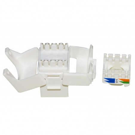 PRESA RETE KEYSTONE JACK RJ45 CATEGORIA 6 UTP TOOLESS COLORE BIANCO 180° CONTATTI DORATI 50 MICRON