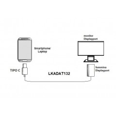 ADATTATORE USB-C / DISPLAYPORT FEMMINA