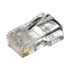 CONNETTORE PLUG 8 POLI CAT. 5E UTP NON SCHERMATO RJ45 PER CAVO RETE FLESSIBILE