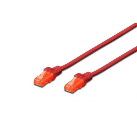 CAVO RETE UTP CAT 6 NON SCHERMATO MT 0,5 ROSSO