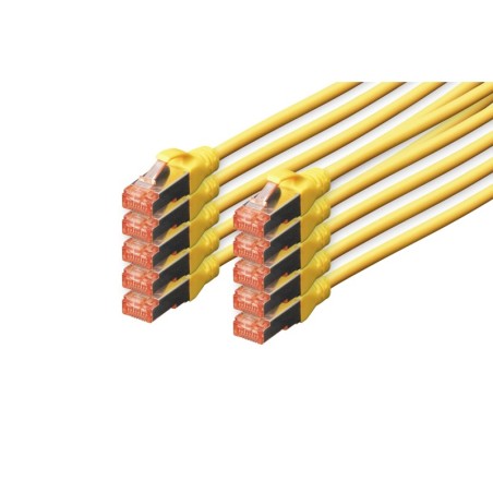 CONFEZIONE 10 CAVI CAT 6 SCHERMATI S/FTP MT 1 COLORE GIALLO DIGITUS