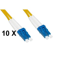 CONFEZIONE 10 CAVI FIBRA OTTICA LC A LC SINGLEMODE DUPLEX OS2 GUAINA 2 MM 9/125 MT.2