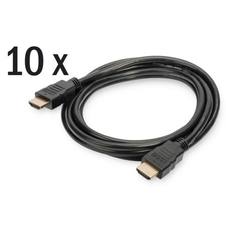 SET 10 CAVI HDMI 2.0 4K@60HZ MT 2 UHD 60P CONTATTI DORATI COLORE NERO