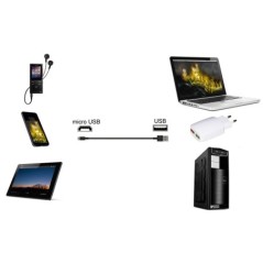 CAVO USB 2.0 - MICRO USB B IN RAME PER RICARICA E SCAMBIO DATI SMARTPHONE E TABLET MT 1,8 COLORE NERO