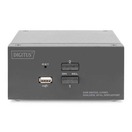 DIGITUS SWITCH KVM, 2 PORTE, DUAL DISPLAY, 4K, DISPLAYPORT¨