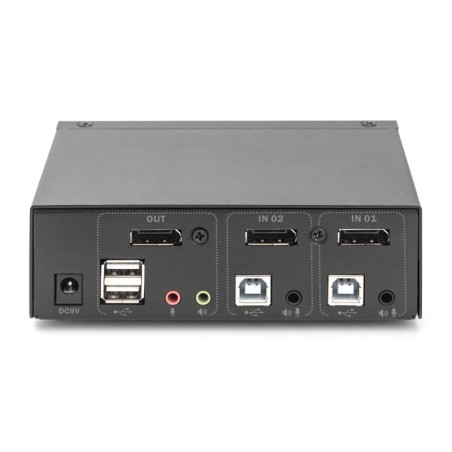 DIGITUS SWITCH KVM, 2X1 DP, DP OUT, USB