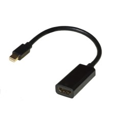 ADATTATORE MINI DISPLAYPORT MASCHIO - HDMI¨ 2.0 FEMMINA CONTATTI DORATI 4KX2K60HZ HDR RGB4:4:4