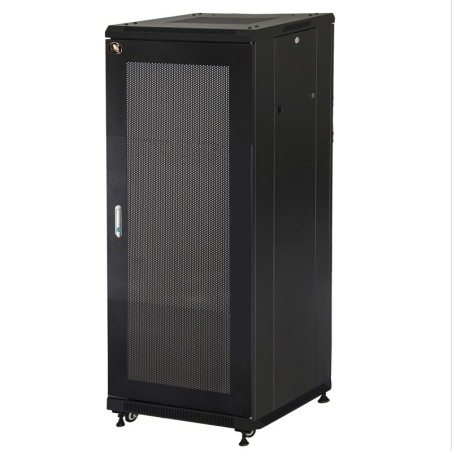 ARMADIO RACK 19 27U (A)1388 (L)600 (P)1000 COLORE NERO PORTA METALLO TRAFORATA