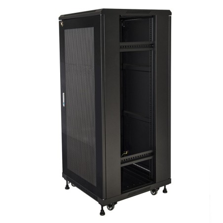 ARMADIO RACK 19 27U (A)1388 (L)600 (P)1000 COLORE NERO PORTA METALLO TRAFORATA