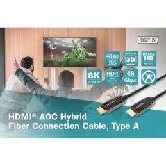 DIGITUS CAVO IN FIBRA OTTICA IBRIDO HDMI¨ AOC, UHD 8K, 30 M