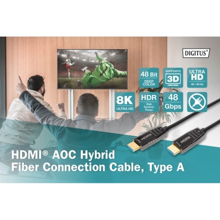 DIGITUS CAVO IN FIBRA OTTICA IBRIDO HDMI¨ AOC, UHD 8K, 30 M