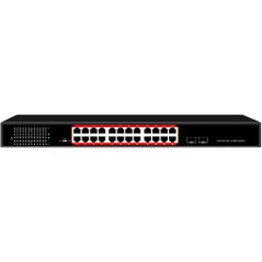 SWITCH 24 PORTE GIGABIT POE 400 WATT CON 2 PORTE SFP