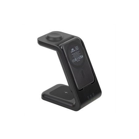 CARICATORE STAND CON BATTERIA PORTATILE MAGSAFE 5000 MAH WIRELESS 3 IN 1 NERO