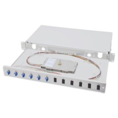 PANNELLO ESTRAIBILE 19" PER FIBRA OTTICA CON 6 CONNETTORI LC OS2 SINGLEMODE