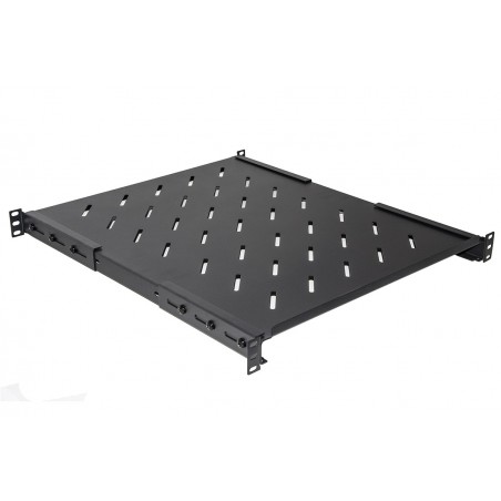 RIPIANO PER ARMADIO RACK 19" ALLUNGABILE 550 MM CON 4 AGGANCI NERO