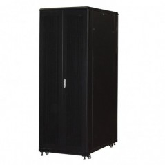 ARMADIO RACK 19" 42U (A)2055, (L)800, (P)1000 PORTA TRAFORATA COLORE NERO CON GUIDACAVI  LATERALE