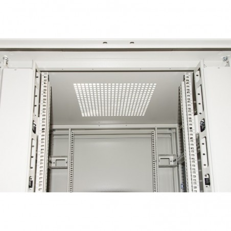 ARMADIO RACK 19" 42U (A)2055, (L)800, (P)800 COLORE GRIGIO PORTA VETRO CON GUIDACAVI  LATERALE