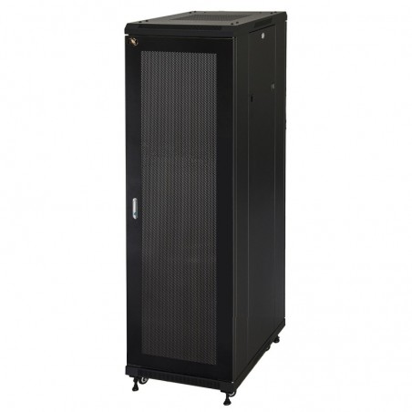 ARMADIO RACK 19" 42U (A)2055, (L)600, (P)800 COLORE NERO PORTA TRAFORATA